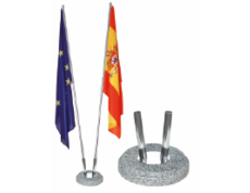 Protokoll kő tartó + 2 zászlóval