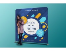 Sajtófal TEXTIL egyenes csővázas